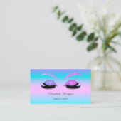 Elegante Glitzer Imitate Lashes Holographic Ombre Visitenkarte (Stehend Vorderseite)