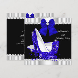 Elegante Glitzer königsblaue Glamour-High-Heels Einladung