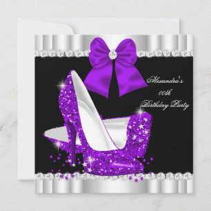 Elegante Glitzer Lila Glamour High Heels Einladung