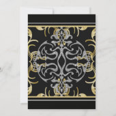 Elegante Glitzer Muster Party Einladung (Rückseite)