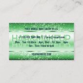 Elegante Glitzer-Produktkennzeichnungen hellgrün Visitenkarte (Rückseite)