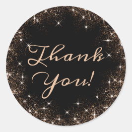 Elegante Glitzer-Produktverpackung Danke Labels Runder Aufkleber