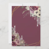 Elegante Glitzer-Tropfen, Blumenruhestand Einladung (Rückseite)