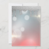 Elegante Glitzer-Tropfen, Eiffelturm Quinceanera Einladung (Rückseite)