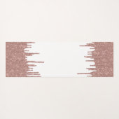 Elegante Glitzer Tropfen Rose Gold Monogram Script Yogamatte (Rückseite (Horizontal))