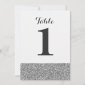 Elegante Glitzer Wedding Tischnummer Cards (Vorderseite)