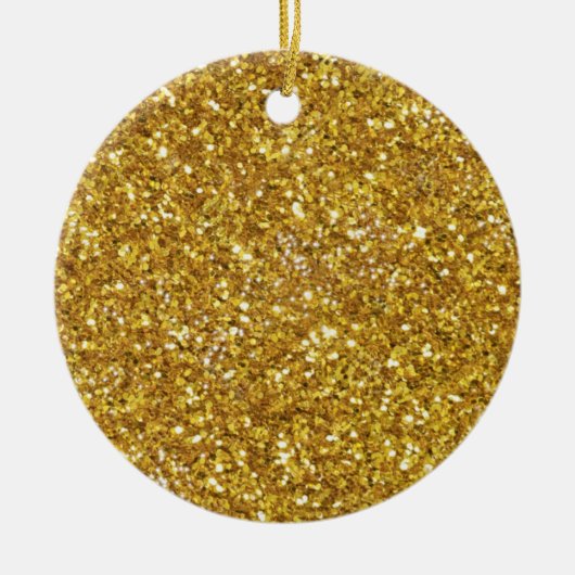 Elegante Glitzern aus Gold Keramik Ornament (Vorne)
