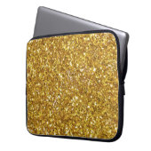 Elegante Glitzern aus Gold Laptopschutzhülle (Vorderseite Links)
