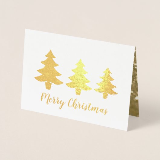 Elegante Glitzern aus Weihnachtsgold Folienkarte (Vorderseite)