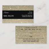 elegante Glitzern & Glitzer Nail Salon BusinessCar Terminkarte (Vorne/Hinten)