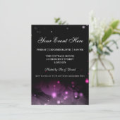 Elegante Glitzern Party Einladung Rosa Schwarz (Stehend Vorderseite)