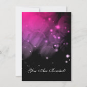Elegante Glitzern Party Einladung Rosa Schwarz (Rückseite)