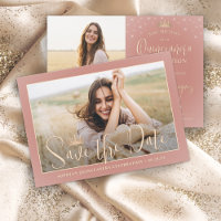 Elegante Glitzern Quinceañera 2 Foto Rose Gold