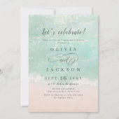 Elegante, glitzernde Beachvolleyparty Einladung (Vorderseite)