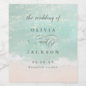 Elegante, glitzernde Hochzeit am Strand Weinetikett (Einzelnes Label)