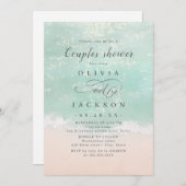 Elegante glitzernde Paare duschen am Strand Einladung (Vorne/Hinten)