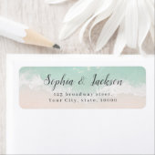 Elegante, glitzernde Rücksendeadresse am Ozean (Insitu)