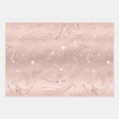 Elegante Glitzy Blush Pink Silver Marble Diamond Geschenkpapier Set (Vorderseite)