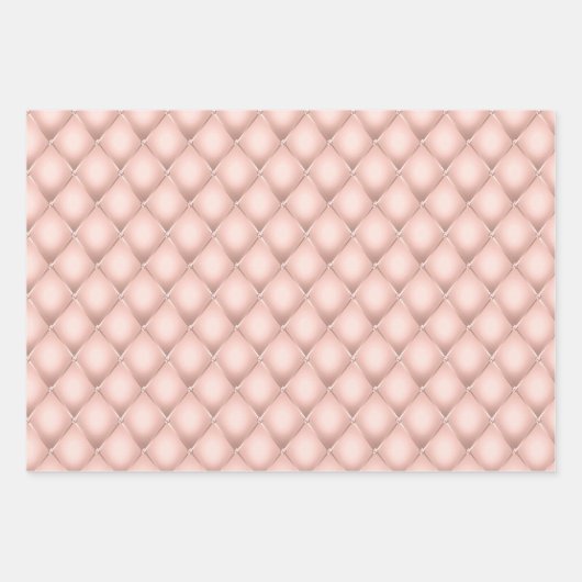 Elegante Glitzy Blush Pink und Silver Imitate Sati Geschenkpapier Set (Vorderseite 3)