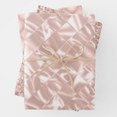 Elegante Glitzy Blush Pink und Silver Imitate Sati Geschenkpapier Set (Beispiel)