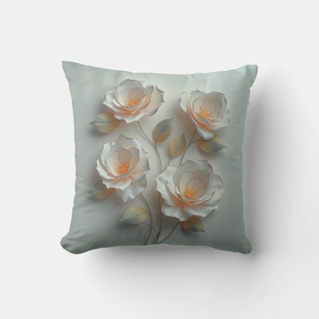 Elegante Glows 3 D Blume Kissen (Vorderseite)