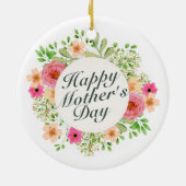 Elegante glückliche Blumenverzierung der Mutter Keramik Ornament (Hinten)