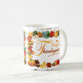Elegante glückliche Erntedank-Grüße Kaffeetasse (VorderseiteRechts)