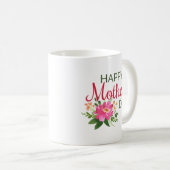 Elegante glückliche Kaffee-mit BlumenTasse der Kaffeetasse (VorderseiteRechts)