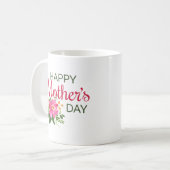 Elegante glückliche Kaffee-mit BlumenTasse der Kaffeetasse (Vorderseite Links)