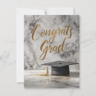 Elegante "Glückwunsch Absolvent" mit Absolventenhu Postkarte