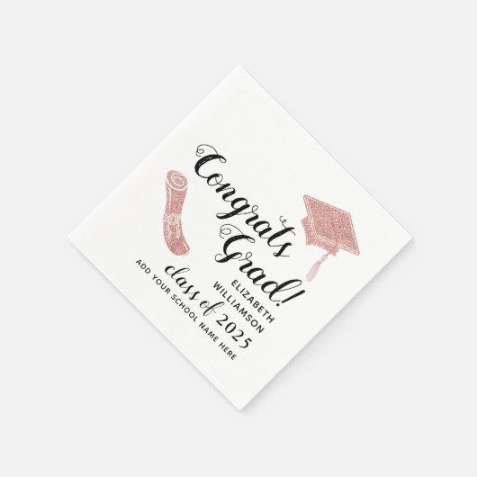 Elegante Glückwunsch Grad Klasse 2025 Abschluss Serviette (Ecke)