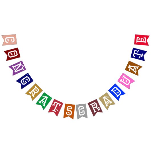 Elegante Glückwunsch Graduate Cap, Diploma Colorfu Wimpelkette (Alle)