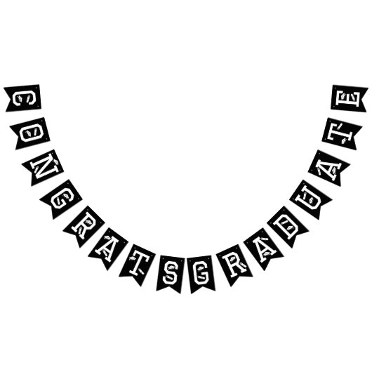 Elegante Glückwunsch Graduate Cap, Diploma Schwarz Wimpelkette (Alle)