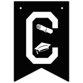 Elegante Glückwunsch Graduate Cap, Diploma Schwarz Wimpelkette (Erste Fahne)