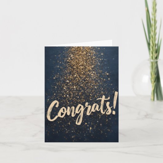 Elegante "Glückwünsche!" Gruß mit Golden Confetti (Vorderseite)