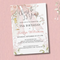 **Elegante Glückwünsche zum 35. Geburtstag Pink Bo