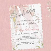 Elegante Glückwünsche zum 40. Geburtstag Pink Schl