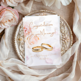 Elegante Glückwünsche zur Hochzeit Karte