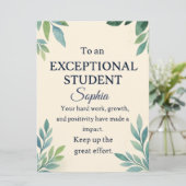 Elegante Glückwunschkarte für eine außergewöhnlich (Stehend Vorderseite)