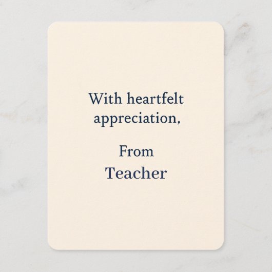 Elegante Glückwunschkarte für eine außergewöhnlich Begleitkarte (Rückseite)