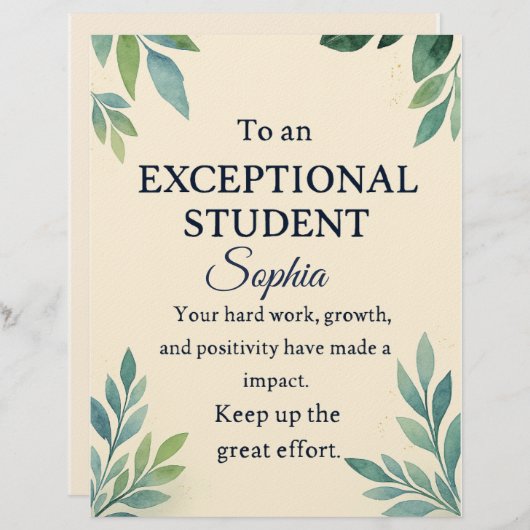 Elegante Glückwunschkarte für eine außergewöhnlich Briefbogen (Vorne/Hinten)