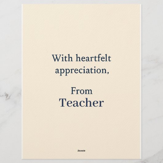 Elegante Glückwunschkarte für eine außergewöhnlich Briefbogen (Rückseite)