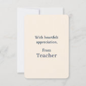 Elegante Glückwunschkarte für einen bemerkenswerte Dankeskarte (Rückseite)