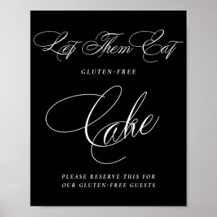 Elegante glutenfreie Kuchenweißkalligraphie   Tabe Poster