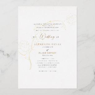 Elegante Gnade Folie Gold- und Schwarze Text Hochz Folieneinladung
