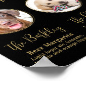 Elegante Gold 3 Foto Begleitheitssignatur Drinks Poster (Ecke)