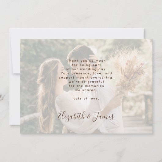 Elegante Gold 4 Foto Wedding Dankeschön Card Einladung (Rückseite)