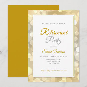 Elegante Gold Abschiedsparty Schrift Einladung