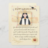 Elegante Gold Abschluss Card Einladung (Vorne/Hinten)