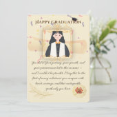 Elegante Gold Abschluss Card Einladung (Stehend Vorderseite)